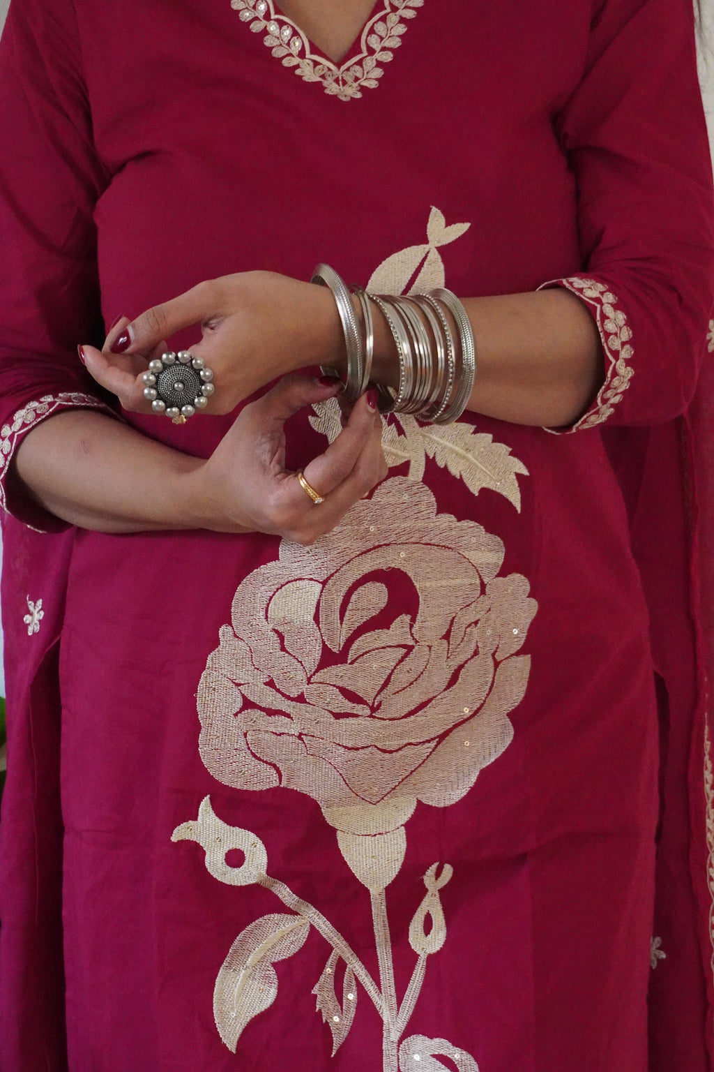 Gulabo 3 Piece Rani pink suit